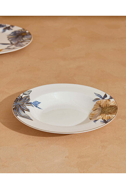 REDTAG طبق شوربة أبيض مزين بنقوش زهور