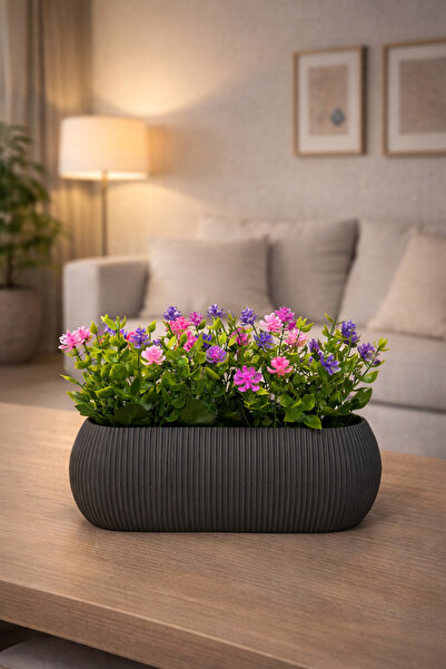 LABURN Ghiveci decorativ cu flori artificiale, aranjament floral colorat în g...