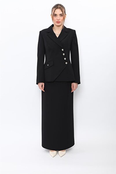 ÖNDER ÖZSOY Men's Lapel Asymmetrical Double Breasted Jacket & Women's Long Be...