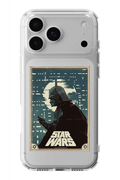 Multitronic حافظة شفافة مطبوعة بتصميم ملصق حرب النجوم متوافقة مع هاتف iPhone ...