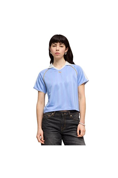 Puma 632157-60 T7 Relaxed Football Jersey Women's T-Shirt Blue