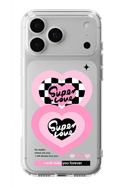 Multitronic حافظة شفافة مطبوعة بتصميم سوبر لوف متوافقة مع هاتف آيفون 17 برو ماكس