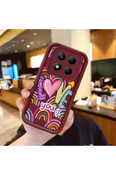 Hontinga Simple Maroon Silicone Phone Case Heart Shockproof Compatible with R...
