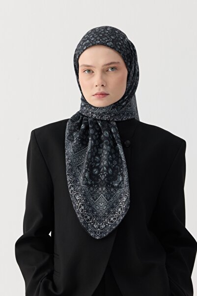 İpekhan Winter Bloom Soft Scarf 1244 Anthracite
