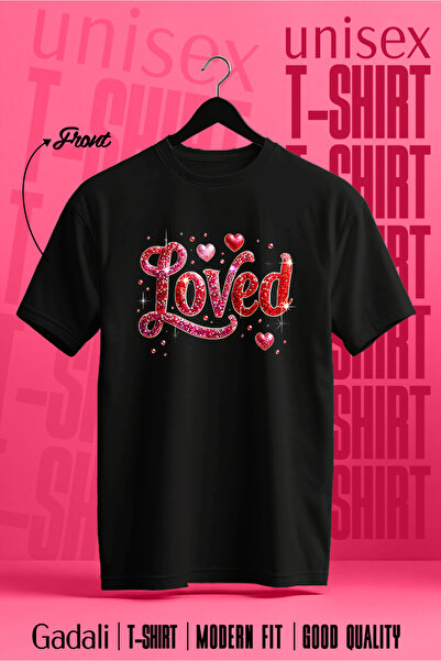 Gadali Unisex Luminous Loved Text Printed T-Shirt