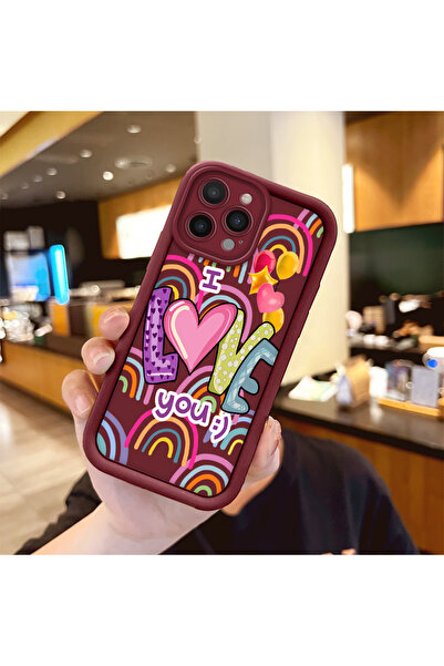 Hontinga حافظة هاتف من السيليكون باللون الأحمر الداكن، مقاومة للصدمات، متوافق...