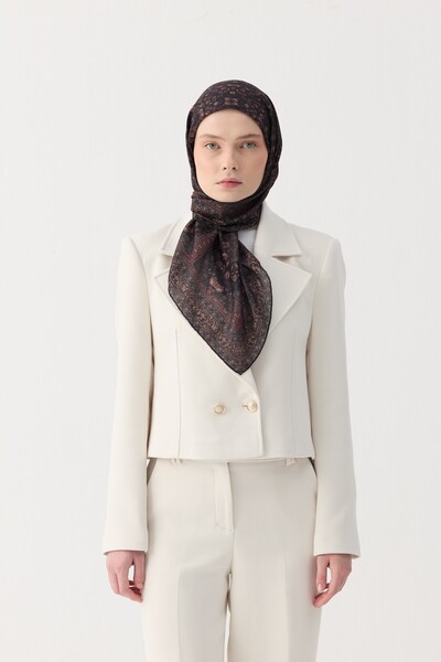 İpekhan Winter Bloom Soft Scarf 1244 Copper Brown