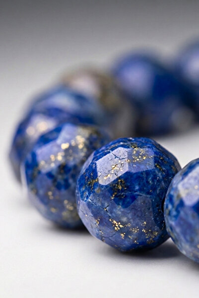 MMİF Doğal Lapis Lazuli Taşı Bileklik – Lacivert Doğal Taş, Altın Pirit Damar...