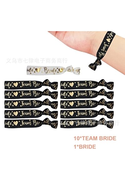 Avaleea Set de 11 brățări pentru petrecerea burlacilor, material textil, mări...