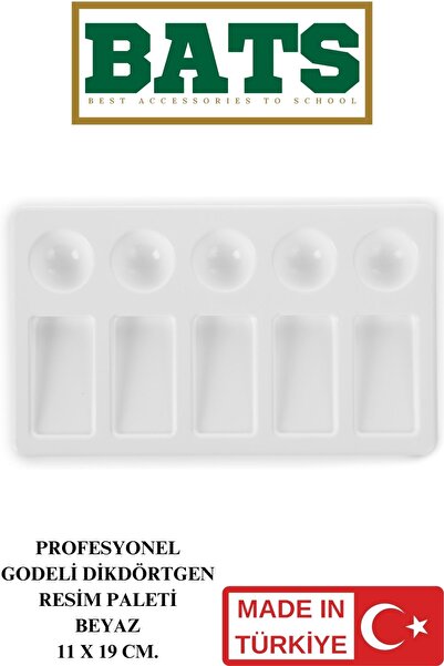 BATS ПРОФЕСІЙНА ПАЛІТРА ДЛЯ МАЛЮВАННЯ, ПРЯМОКУТНА, БІЛА, 11 X 19 СМ.