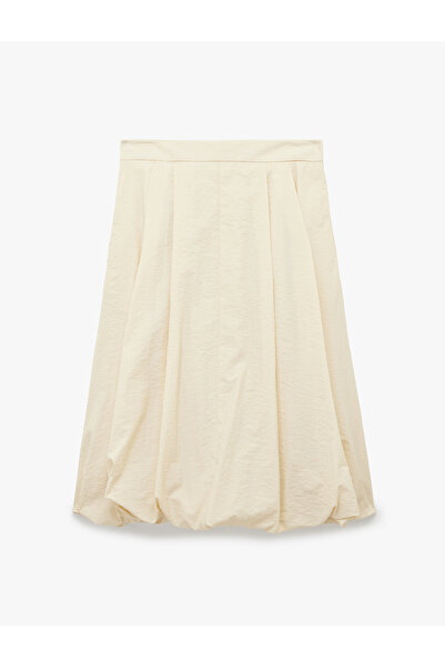 Koton Fusta balon cu detalii din pluș, lungime midi