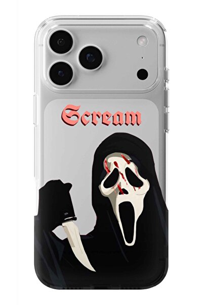 Multitronic حافظة شفافة مطبوعة بتصميم سكريم متوافقة مع هاتف آيفون 17 برو