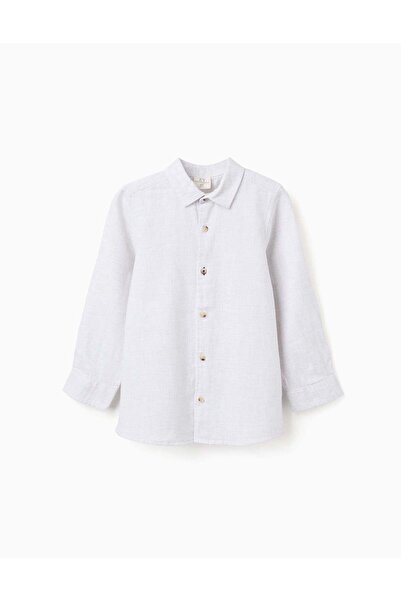 Ziddy Cotton twill shirt 'B&S' for boys, light grey