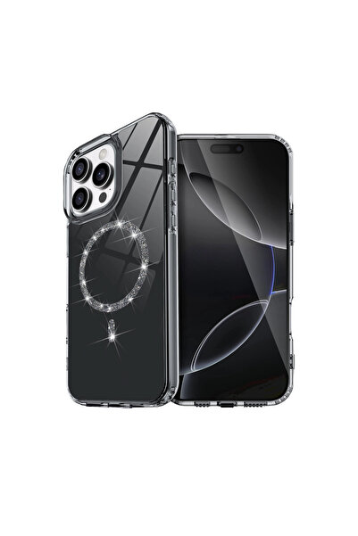 eco port غطاء آيفون 16 برو لايف دايموند ماج سيف - أسود