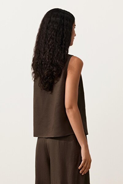 Oysho 100% linen square Top