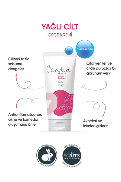 C'enta Beauty Yağlı Ciltlere Özel Sebum Dengeleyici Nemlendirici Onarıcı Besl...