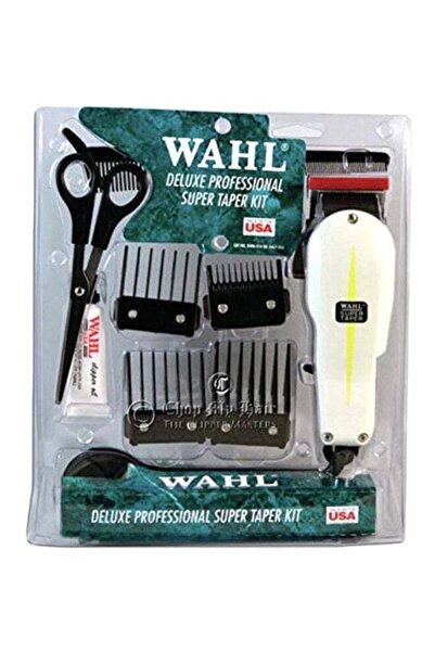 Wahl طقم ماكينة حلاقة الشعر سوبر تابر أبيض/أسود