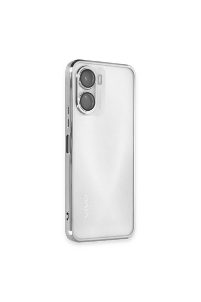 eco port Vivo Y16 Compatible Case with Camera Protection Lens Silicone - Silver