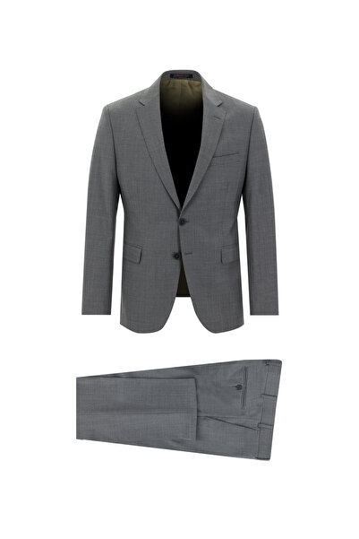 Abdullah Kiğılı 7 Drop Slim Fit Dar Kesim Yünlü Desenli Takım Elbise