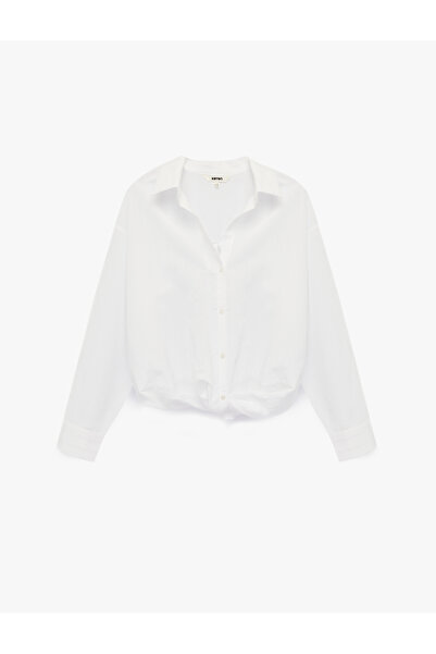 Koton Asymmetrical Cut Long Sleeve Viscose Shirt