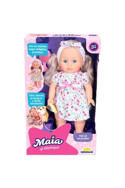 maia Set interactiv pentru copii, păpușă și cățeluș