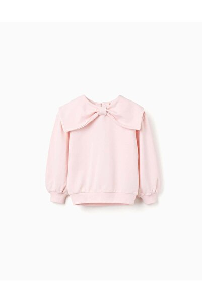 Ziddy Sweatshirt with bow effect collar for girls, pink