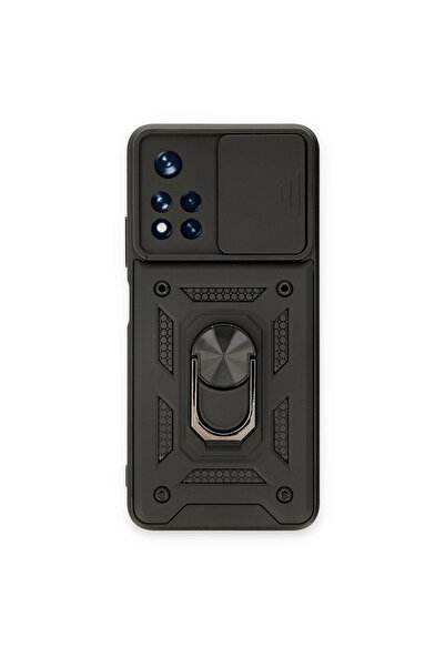 Marsilyan Redmi note 11t case with pars lens ring silicone - black