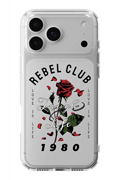 Multitronic حافظة شفافة مطبوعة بتصميم ريبل كلوب متوافقة مع آيفون 17 برو