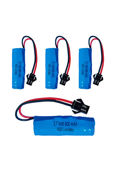 Premiore 4 adet 3.7V 900 mAh 14500 Li-ion Oyuncak Araba Pili | Siyah Soket | ...