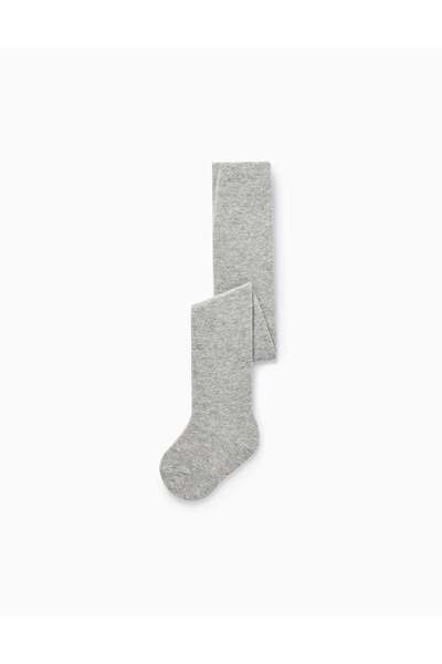 Ziddy Cotton Knit Tights for Babies, Grey