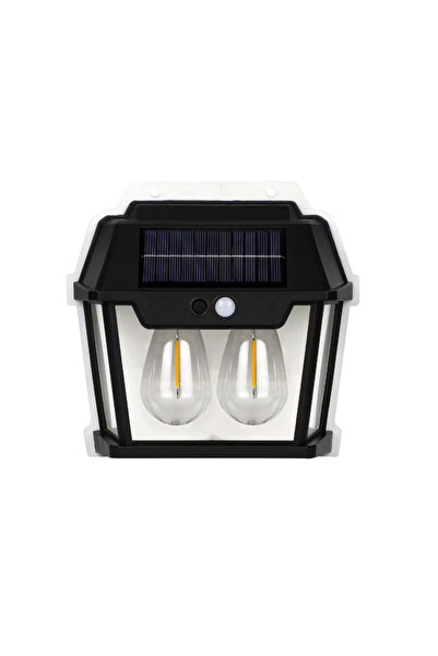 ZanaCasei Lampă de perete solară pentru exterior cu 2 LED-uri, senzor de mișc...