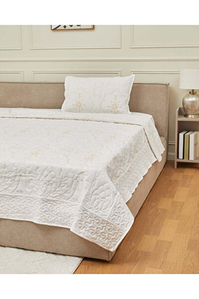 REDTAG ملاءة سرير بيضاء سادة مبطنة