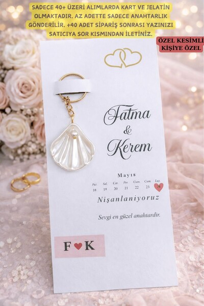 Emtory Home Uzun Kartlı Kişiye Özel Nişan Anahtarlık Hediye 10 Adet – Özel Ke...