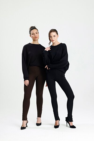 ROSE ARYA Black Leggings with Hidden Zipper