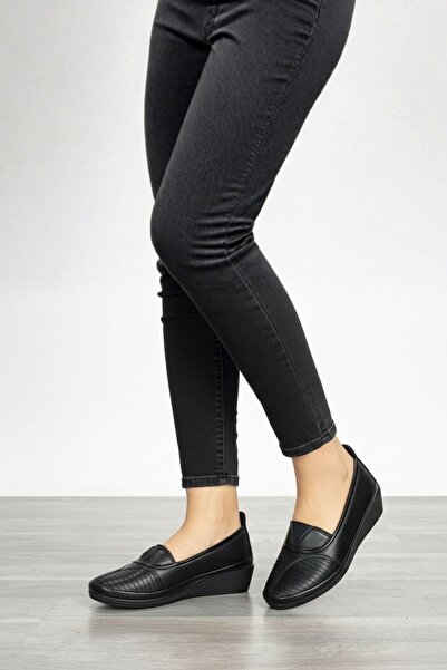 Nubbock Balerini negri uni cu dungi, confortabili, de zi cu zi, pentru femei ...