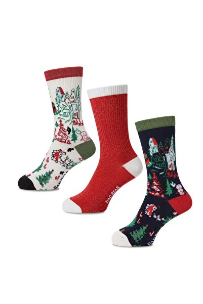 Bad Bear Ginger Multicolor Unisex 3-Piece Socks