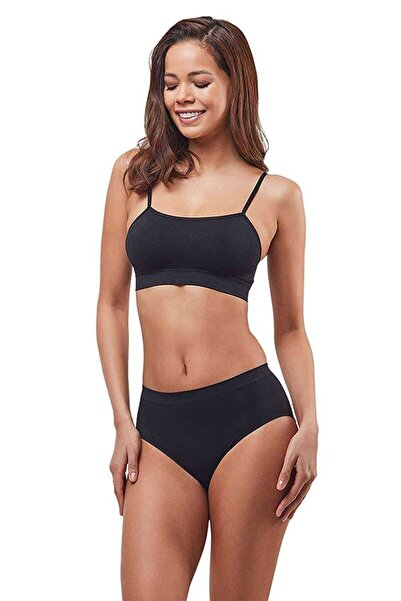 Mestore Elite Life Women's Thin Strap Seamless Black Bustier 851