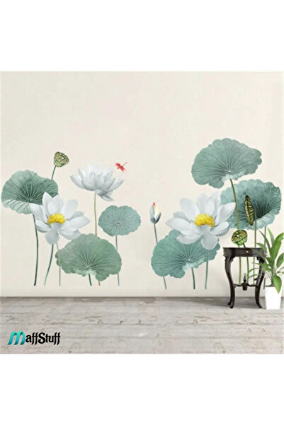 MaffStuff Sticker decorativ de perete cu flori și frunze de lotus MaffStuff®