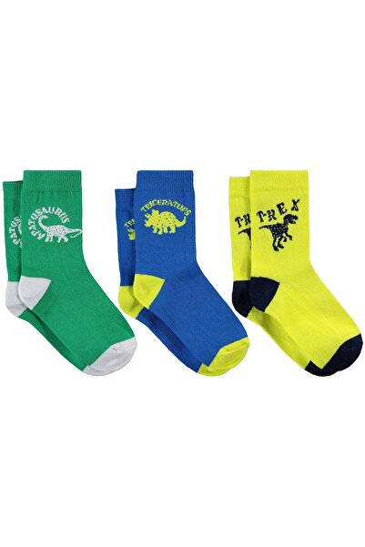 Civil Boys جوارب تي ريكس 3 قطع للأولاد من عمر 2-12 سنة - مقاس قياسي 10-11 سنة