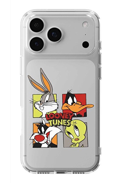 Multitronic حافظة شفافة مطبوعة بتصميم لوني تونز متوافقة مع هاتف آيفون 17 برو ...