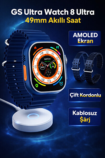DigiMonster GS8 Ultra Plus Watch 8 Ultra 49mm Akıllı Saat (Bez Kordon Hediyel...