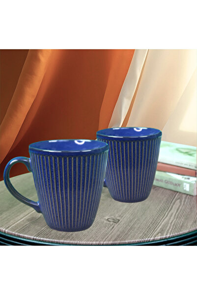 Gift Moda Set of 2 Striped Ceramic Mugs