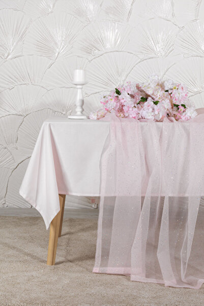 Elart Față de masă din tul cu sclipici, 2 bucăți, pentru nuntă, petrecere, pr...