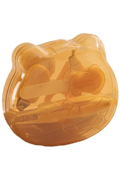 Avaleea Baby Nail Care Set, Bear-Shaped Storage Box, Yellow