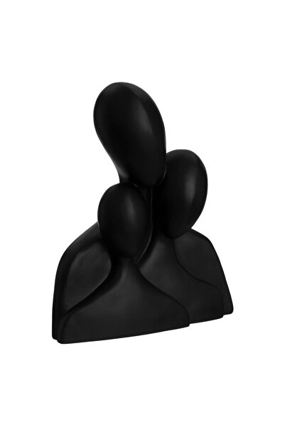 OEM Matte Black Ceramic Statuette, Abstract Family, Modern Decor, dimensions ...