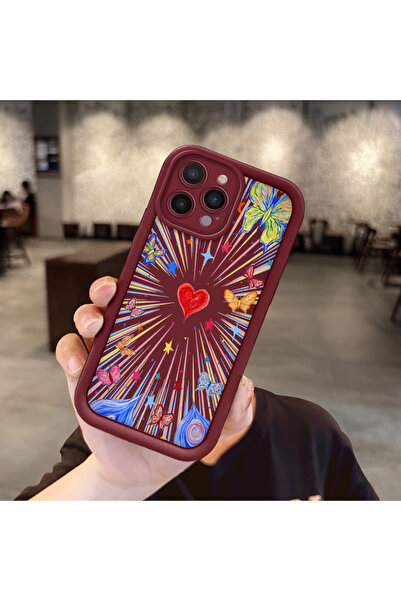 Hontinga حافظة هاتف من السيليكون باللون الأحمر الداكن، مقاومة للصدمات، متوافق...