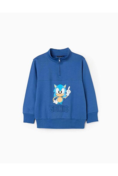 Ziddy سويت شيرت قطني للأولاد "سونيك"، أزرق