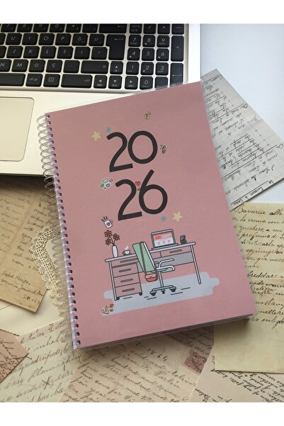 LaCerdaDizayn 2026 A5 Haftalık Ajanda-12 Aylık Pembe