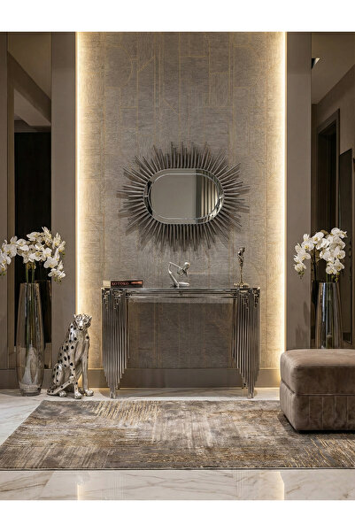 lowena home DRESUAR TAKIMI ULTRA LAK GÜMÜŞ KAPLAMA AYNA DAHİL 120CM TAKIM