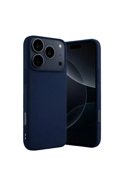 eco port آيفون 17 برو ماكس نانو سيليكون مخملي من الداخل - أزرق داكن